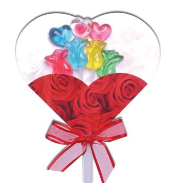 Red Rose Card & Twinkle Candy, Pack of 6 by Leo Arretin, Inc.
