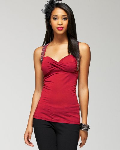 Bebe Studded Sexy Back Halter
