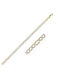 Rhodium Plated 5.0mm 925 Sterling Silver Figaro Style Chain