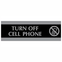 U.S. Stamp & Sign HeadLine Century Series 3x9 Inch Turn Off Cell Phone Sign, Black and Silver, 4759