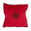 Decorative Handmade Red & Black Cotton Cushion Cover / Pillow Sham - Chinese Symbol of Long Life