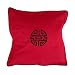 EXP Decorative Handmade Red & Black Cotton Cushion Cover / Pillow Sham - Chinese Symbol of Long Life