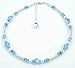 March Aquamarine Birthstone Sterling Silver Adjustable Handmade Beaded Anklets