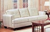 Cream Classic Leather Sofa Couch