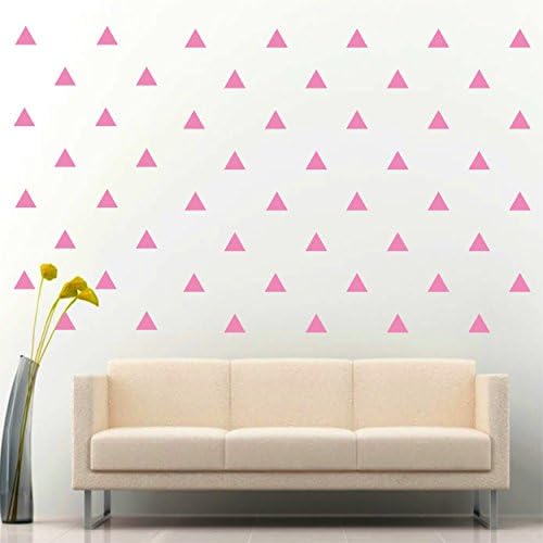 JCM CUSTOM Piece 96 Removable Easy Peel and Stick, Wall Vinyl Decal Sticker, DIY Decor/Safe on Painted, Triangle, 3" W X 2.5" L, Soft Pink