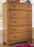 Lea Austin Kids 5 Drawer Chest in Medium Brown Oak Finish