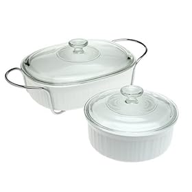 CorningWare French White 5-Piece Serving Bake and Serve Set by CorningWare