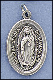 100 Piece Pack, Patron Saints Medals, Nuestra Senora de Guadalupe, Italian Oxidized Silver St. Mary, Patron Saint of (patronage) Patronage: Americas, Central America, Mexico, Tennessee, New Mexico, New World, Puerto Vallarta, Mexico, California, Spain