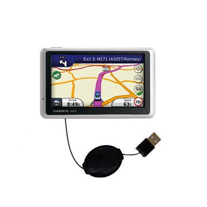 Retractable USB Cable for the Garmin Nuvi 1340T with Power Hot Sync and Charge capabilities - uses Gomadic TipExchange Technology