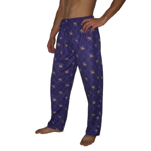 Mens NFL Minnesota Vikings Cotton Thermal Sleepwear / Pajama Pants - Purple (Size: L)