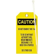 Brady 76168 5-3/4" Height, 3" Width, B-851 Economy Polyester, Black On Yellow Color Blank Accident Prevention Tags (Pack Of 25)