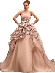  Fitted Chiffon  Ball Gown  Dress with a Chapel Train  With a Sash 