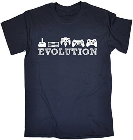 123t Slogans Men's EVOLUTION GAMING (S - NAVY) LOOSE FIT T-SHIRT