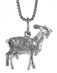 Sterling Silver Chinese Zodiac Pendant, for Year of the GOAT, 5/8 inch Tall