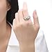 Bamoer Set of 2 18K White Gold Plated Princess Cut Big Round Cubic Zirconia 3 Stone Engagement Wedding Ring Set for Her Women Girls Sizes 6 to 9