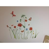 Peel N' Stick Red Daisy Flower Instant Wall Decal Sticker Living Room Bedroom Wall Art Tree