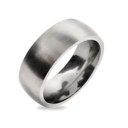 Eve's Addiction 7mm Brushed Stainless Steel Wedding Band