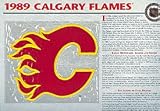 1989 Calgary Flames Official Patch on Team History Card