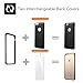 Fintie iPhone 6S Case, [AluFlex Series] Aluminum + TPU Dual Layer Hybrid Bumper with 2 Interchangeable Leather & Transparent Hard Protective Back Covers for iPhone 6 6S, Black Leather + Crystal Clear
