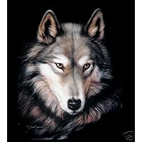 New Sig. Collection Indigo Wolf Face Queen Size Mink Blanket