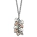 Stainless Steel Polished & Chocolate Plated Hearts 22in Necklace