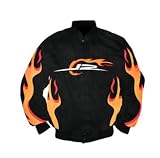 Dale Earnhardt Jr. Private Label JR Motorsports Black/Orange Flame Driver Twill Jacket (XLarge)