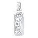 Sterling Silver Cubic Zirconia Rhodium Plated Pendant with 3 Square Cubic Zirconia Stones.