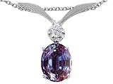 1.52 cts Lab Created Alexandrite and Diamond Pendant - 14kt White or Yellow Gold