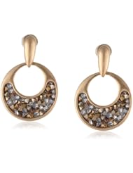 Kenneth Cole New York "Pave Splash" Faceted Bead Open Circle Drop Earrings