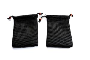 Soft Pouch Carrying Case with Neck Strap - Black (2 Pack)