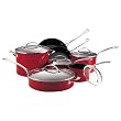 KitchenAid Gourmet Reserved 12-Piece Hard-Anodized Cookware Set, Red