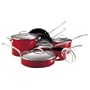 KitchenAid Gourmet Reserved 12-Piece Nonstick Hard Base Cookware Set, Red