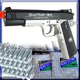 500 FPS WG Special Combat 1911 Co2 Airsoft Gas Gun PKG -1911 GBB + 2x4000rds BBs + 12 Gram CO2 Cartridge x15