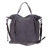 GIANNI CHIARINI Italian Made Oversized Tote Bag - Anthracite Gray Suede