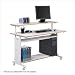 Safco Space Saving Adjustable Workstation - Rectangle - 40" - Steel, PVC, Wood - Gray Surface, Black Frame