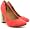Womens Suede Style Glitter Block Heel Court Shoes "Michelle" Coral US Sz 6