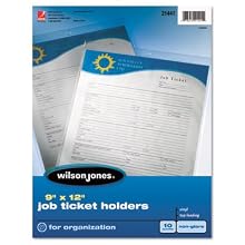 Wilson Jones Ticket Holder, Non-Glare Finish, Clear Front/Frosted Back, 10 per Pack (21441)