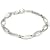 Silver B1924 Oval Plain + Diamond Cut Links Bracelet 7.75'
