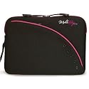 Black & Pink Neoprene Netbook 10" Laptop Sleeve Case - MSI Wind - Acer Aspire One 6 Cell - Asus EEE PC - HP Mini - Cloudbook - 10" Netbook Computers and Smaller