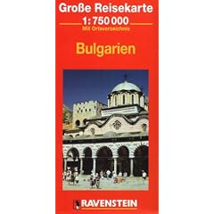 Bulgaria Road Map with Separate Index 1:750,000 (Ravenstein International Maps)