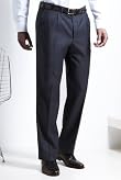Straight Leg Single Pleat Trousers with Wool [T18-3030-S]