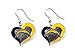 Aminco NFL LA Los Angeles Chargers Sports Team Logo Swirl Heart Shape Dangle Logo Earring Set Charm Gift