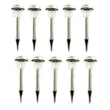 10 PREMIUM STAINLESS STEEL GARDEN SOLAR LIGHTS