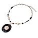 Onyx Colored Pendant Necklace W/wood and Bone Beads [Limited Time Blowout Offer]