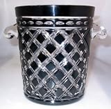 BLACK SAPPHIRE COLLECTION HAND CUT 24% CASED BLACK CRYSTAL CHAMPAGNE BUCKET
