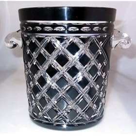 9 High Black Sapphire Cased Crystal Ice Champagne Bucket by Jaf Gifts