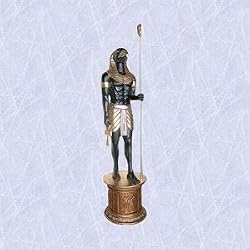 Horus egyptian falcon god statue column mount sculpture