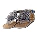New Summer Fashion Flower Beaded Women's T Strap Sweet Flats Sandals Shoes