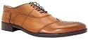 Azor Mens Messina Brandy Tan Lace Up Leather Wingtip Brogues