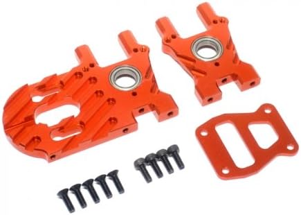 TopCad #18006OR Aluminum Center Bulkhead Set W/csbb (2) Orange for HPI Bullet MT Flux